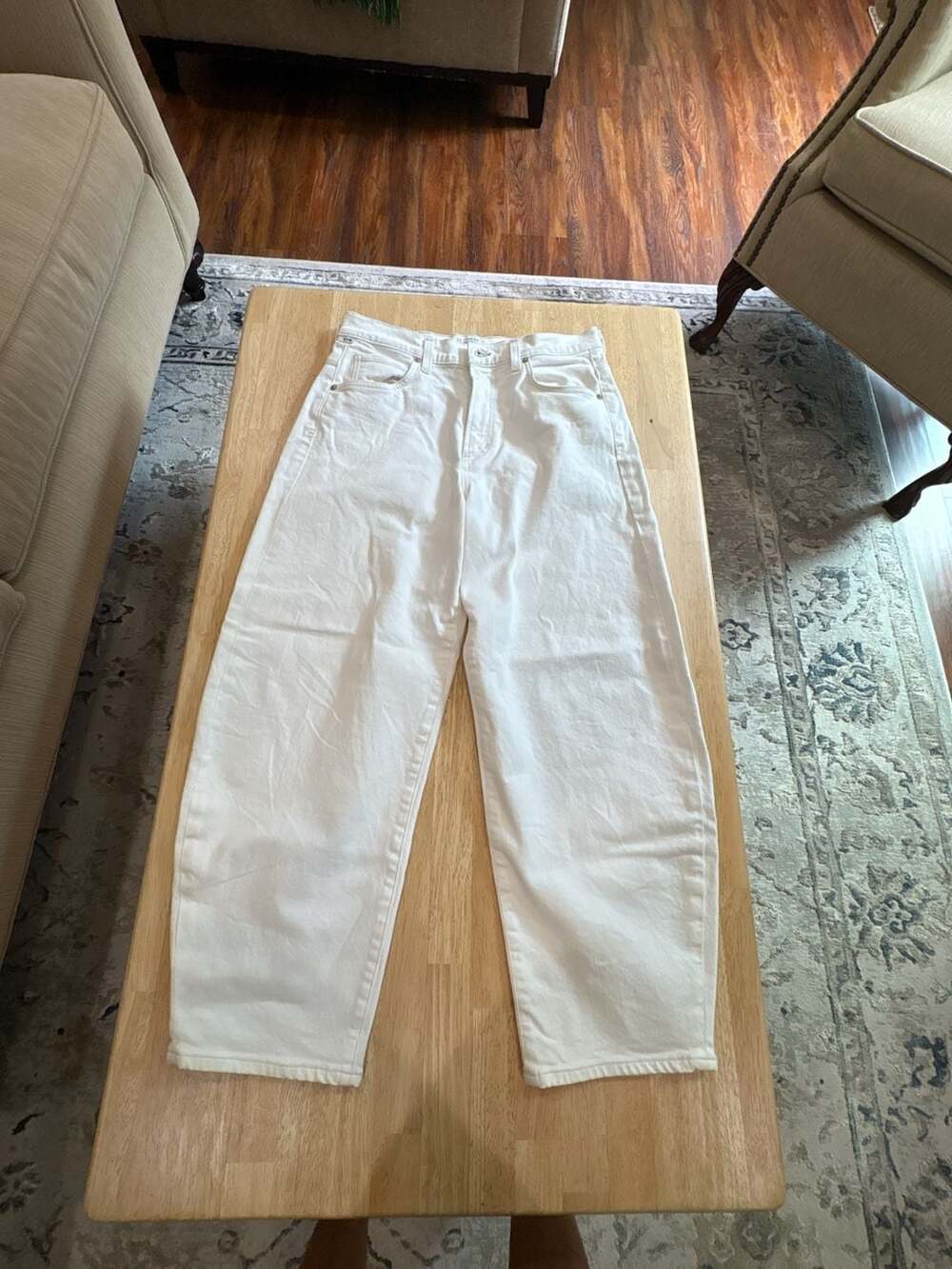 Citizens of Humanity Premium Vintage White High-Rise Straight Leg Jeans